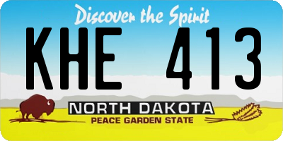ND license plate KHE413