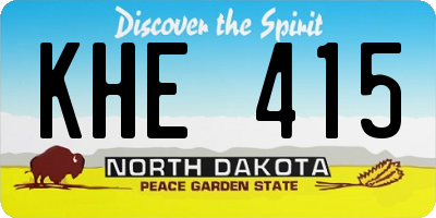 ND license plate KHE415