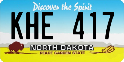 ND license plate KHE417