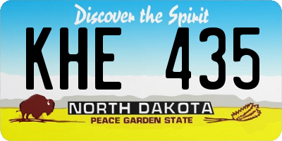 ND license plate KHE435