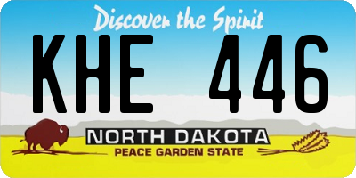 ND license plate KHE446