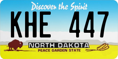ND license plate KHE447