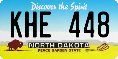 ND license plate KHE448