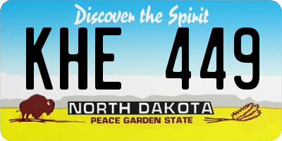 ND license plate KHE449
