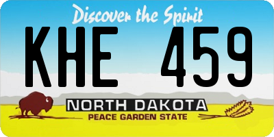ND license plate KHE459