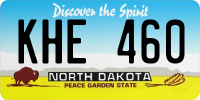 ND license plate KHE460
