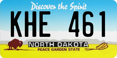ND license plate KHE461