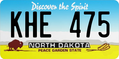 ND license plate KHE475