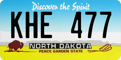 ND license plate KHE477