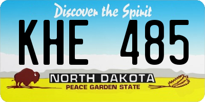 ND license plate KHE485