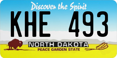 ND license plate KHE493