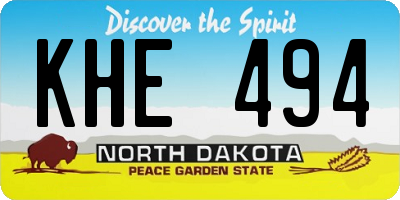ND license plate KHE494