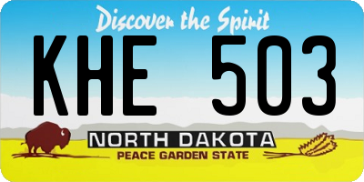 ND license plate KHE503