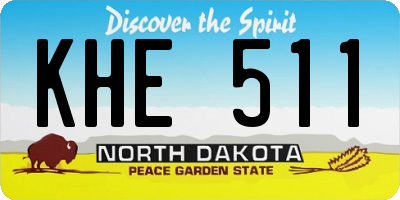 ND license plate KHE511