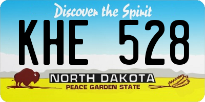 ND license plate KHE528