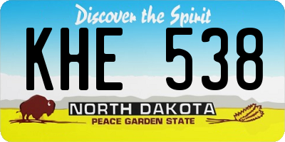 ND license plate KHE538