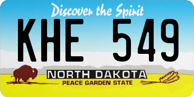 ND license plate KHE549