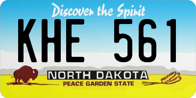 ND license plate KHE561