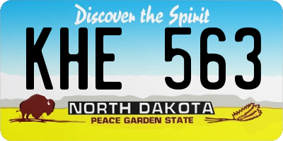 ND license plate KHE563