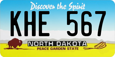 ND license plate KHE567