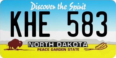 ND license plate KHE583