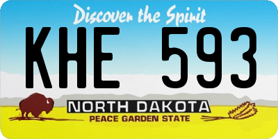 ND license plate KHE593