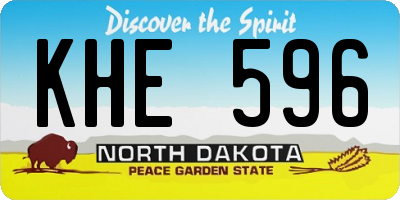 ND license plate KHE596