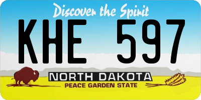 ND license plate KHE597