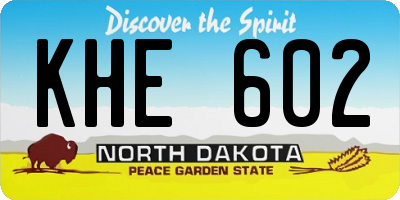 ND license plate KHE602