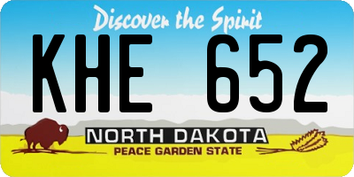 ND license plate KHE652