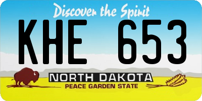 ND license plate KHE653