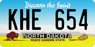 ND license plate KHE654