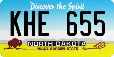 ND license plate KHE655