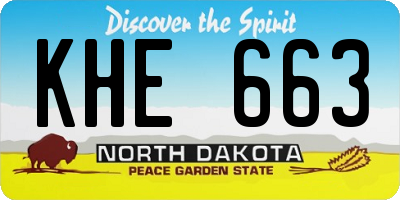 ND license plate KHE663