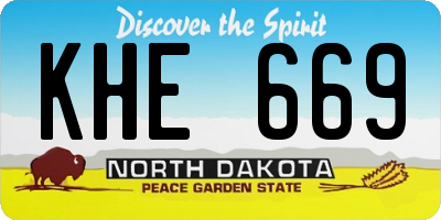 ND license plate KHE669