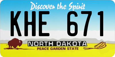ND license plate KHE671