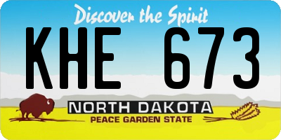ND license plate KHE673