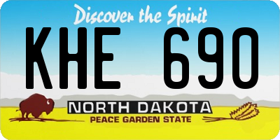 ND license plate KHE690