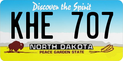 ND license plate KHE707