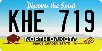 ND license plate KHE719