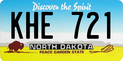 ND license plate KHE721