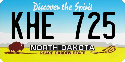 ND license plate KHE725