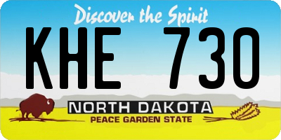 ND license plate KHE730