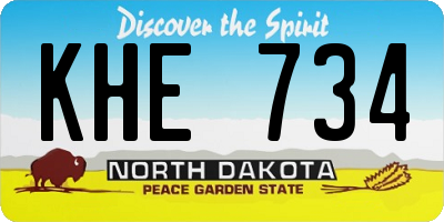 ND license plate KHE734