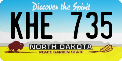 ND license plate KHE735