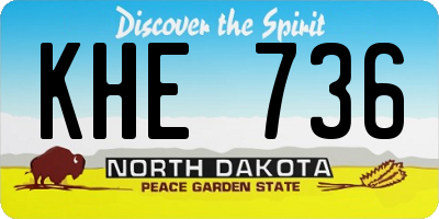 ND license plate KHE736