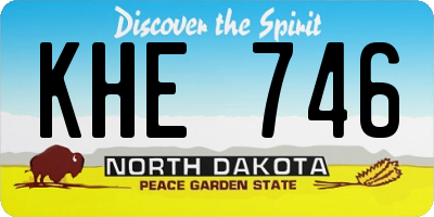ND license plate KHE746
