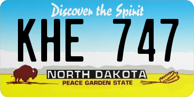 ND license plate KHE747