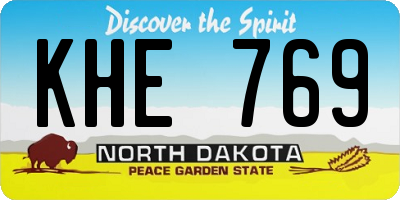 ND license plate KHE769