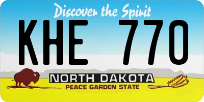ND license plate KHE770